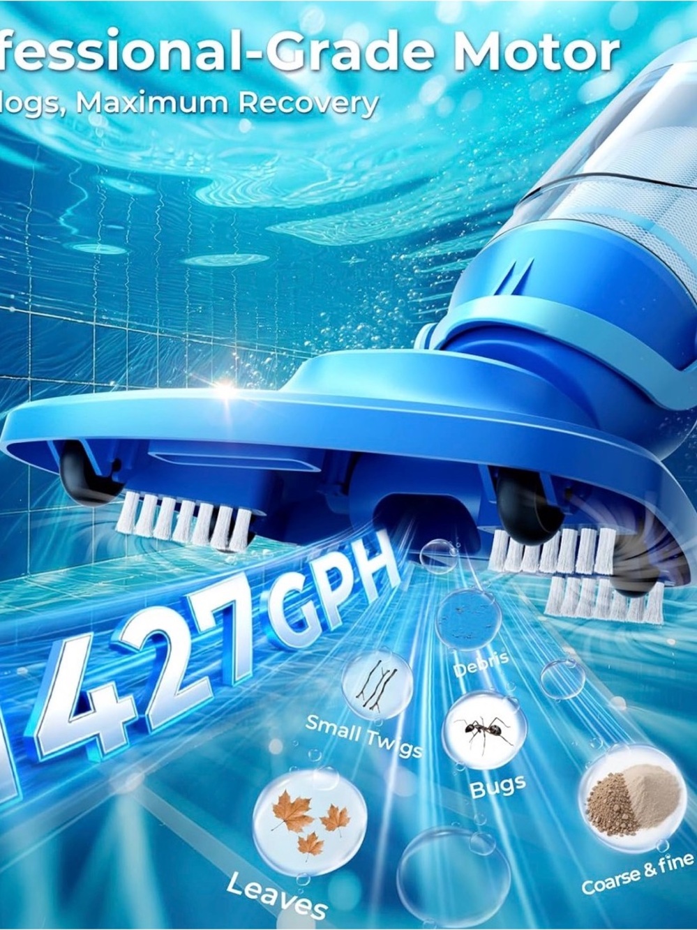 Blue Handheld Pool Vacuum Cleaner - Unbranded